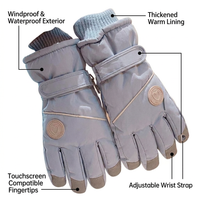 Waterproof Cycling Gloves for Men Women, Winter Thermal Touchscreen Windproof Ski Heart Pattern Blue One Size Fits All