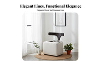 Nordic aesthetic Upholstered Stool with rear Lip Modern Design Indoor Seating Multi-Functional Household Furniture space-saving Size for Homeowners, Apartment Dwellers, Adults, Living Room, Entryway, Hallway, Bedroom
