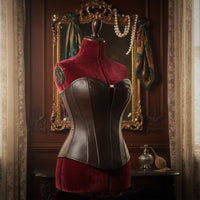 Zipper Side Leather Bustier Faux Leather Corset for Clubbing