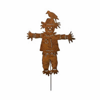 Scarecrow Stake Weathered Finish Outdoor Decor Easy Installation for Lawn