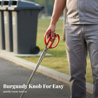 Long Handle Trash Picker Anti-Rust Stainless Steel Trash Tongs Grabber Tool for Gardeners, Elderly, Street Cleaning, Outdoor, BBQ