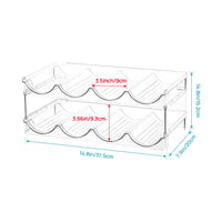 Stackable Water Bottle Organizer Wave-Shaped Stackable Bottle Rack Transparent