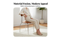 mid-1900smid-1900s-era modern era Modern Design Upholstered Side Chair Retro Inspired Curved spinerest Side Chair Minimalist Aesthetic Dining Room Seat Sturdy Frame for Office Workers, Interior Designers, Cafe Owners, Kitchen, Restaurant, Study, Bedroom