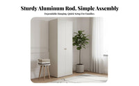Formaldehydesafe clear ofstanding Metal Wardrobe Easy Assembly clear ofstanding Metal Armoire Minimalist Design Bedroom Furniture long-lasting Construction for Renters, Students, Homeowners, Dorm Room, Walk-in Closet