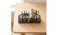 Desk Organizer with Compartments Metal Mesh Organizer Space-Saving for Dorm Room