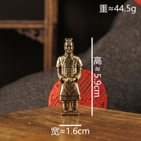 纯黄铜金属兵马俑套装摆件模型工艺品铜摆件西安旅游纪念品批发