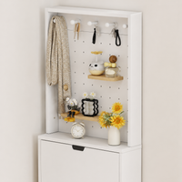 Slim Shoe Box, Flip-Type, Shoe Cabinet, Slim, Entrance Storage, Shoe Box, For Rental, Apartment, Warm White