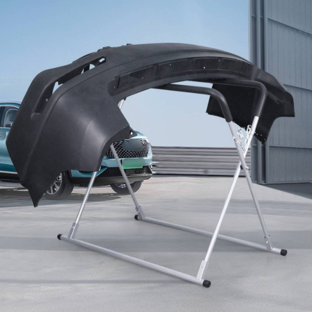 Panel Stand with Padded Rails Tubular Auto Body Paint Stand Heavy-Duty Automotive Panel Rack for DIY Mechanics