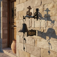 Rustic Door Bell Antique Design Door Chime Welcome Sign for Entryway, Porch