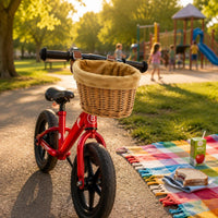 Small Front Wicker Basket Handwoven Children Bike Basket Reinforced