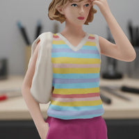 Female Figure Dopamine Girl Style Painted Diorama Figure High Detailed Resin Woman Figurine for Display Cases