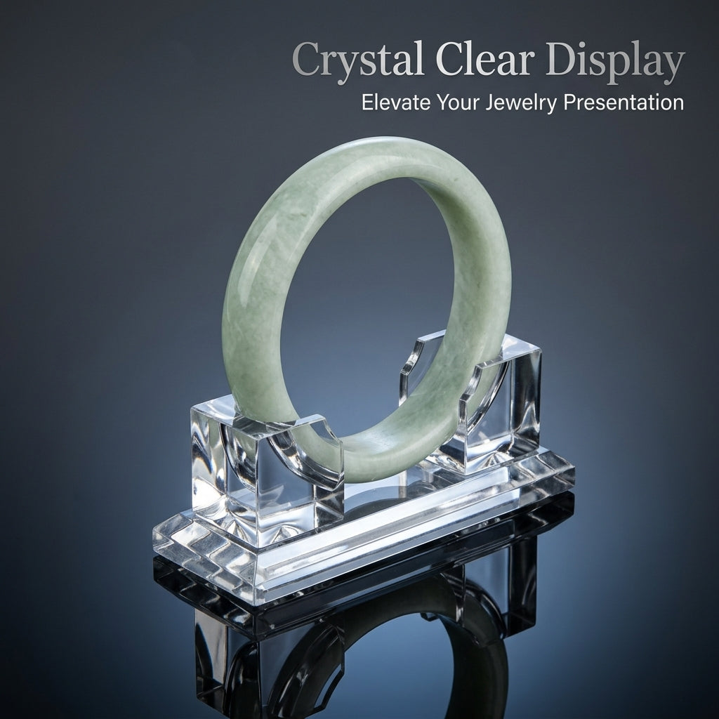 Bracelet Stand Jewelry Display, Transparent Lightweight Acrylic Bangle Holder, Shop and Dresser Top Organizer, Clear U-Shaped for Jewelers