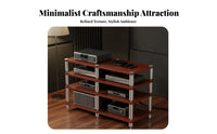 Audio Equipment Stand Stable Structure Audio Amplifier Stand Heavy Duty Amplifier Cabinet for Audiophiles, Home Theater Enthusiasts, Studio