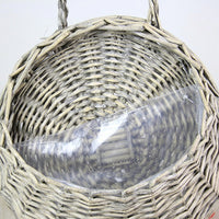 Plant Pots Hanging Basket with Wicker Basket Style for Indoor Plants, Half Round Artificial Plants Decor, Woven Basket Wall Planter for Home