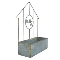 Wrought Iron Wall-Mounted Flower Pot, Vintage Distressed Garden Courtyard Decoration, Outdoor Balcony Storage Pot, Climbing Vine Rack