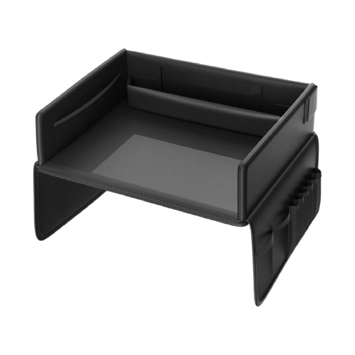 Leather Car Backseat Organizer with Tray Waterproof Car Back Seat Organizer with Tray Wear-Resistant Easy to Clean for Children, Toddlers, Parents, Road Trips