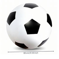 PVC Soccer Ball Black and White Inflatable Soccer Ball Lightweight for Outdoor