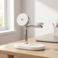 25W 3-in-1 Charging Stand Cool 3-in-1 Charging Station Compatible Qi2 Wireless Charger Easy Alignment for Desk