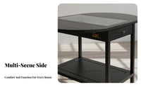 With casters Rolling Side Table Multi-Functional Foldable Wooden Trolley Space-Saving Indoor Furniture Vintage design for Apartment Dwellers, Entertainers, Living Room, Small Spaces, Bedroom, Kitchen