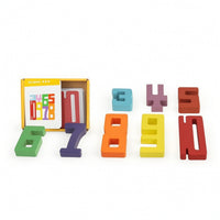 Three-Dimensional Number Stacking Toy Educational Wooden Number Blocks Painted Counting Blocks for Preschool, Classroom