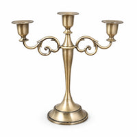 Candlestick Holder with Three Cups Metal 3-Arm Candelabra European-Style