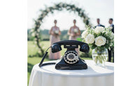 Rotate Dialing Audio Guestbook Phone Bronze Handle Audio Guest Book Namecard Tray Vintage Guest Book Phone Easy to Use for Wedding Planners, Party, Hotel