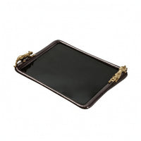 Tabletop Decorative Tray with Branch Handles Hammered Decorative Serving Tray Polished Sculptural for Home Decorators, Hosts, Dining Table, Living Room, Entryway