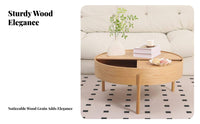 Round Rotating Storage Unit Nordic Aesthetic Living Room Centerpiece Multi-Functional Space-Saving for Seniors, Small Areas