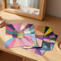 4 Pieces Color Comparison Card with Face Cutout Rounded-Corner Seasonal Color Palette Card Glossy Seasonal Palette Cards for Outfit Coordination