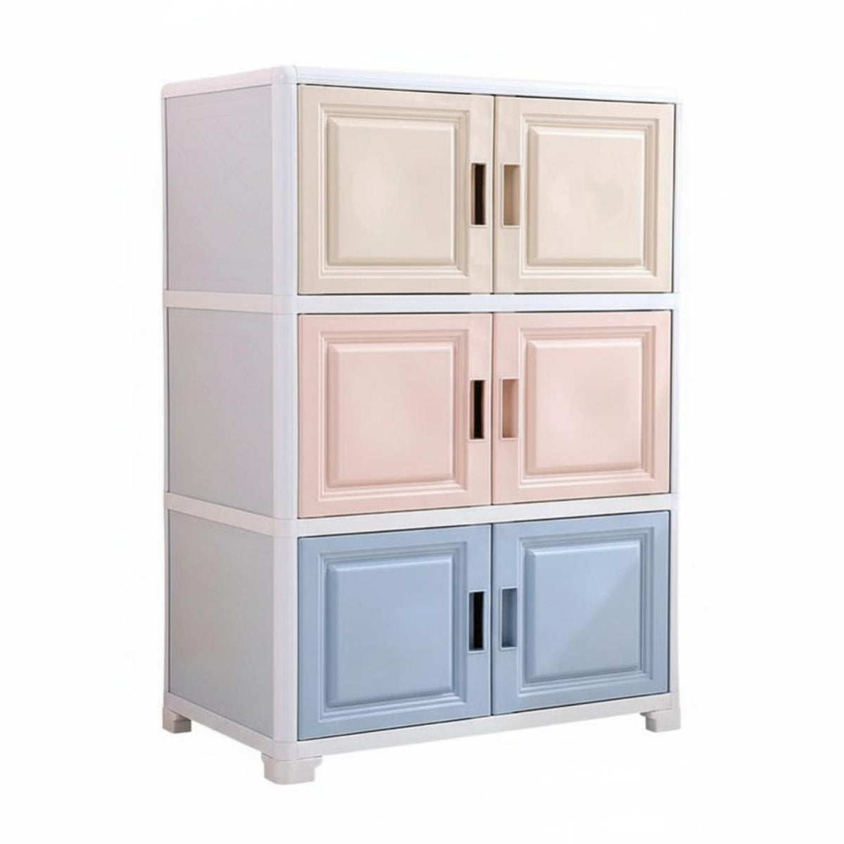 4-Tier Cabinet with Doors Space-Saving Household Storage Large Capacity