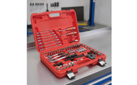 121 Pieces Car Repair Tool Set Vanadium Alloy Steel Mechanics Tool Kit with Carry Handle Portable Ratchet and Socket Set for Garage