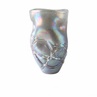 Decorative Glass Vase Spiraling Relief Handmade Glass Vase Smooth Reflective Surface Room Decor