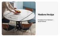 DoubleShape Square-to-Round Extendable Table Expandable Design transformable Dining Table Space-Saving Household Furniture scuffResistant Top for Apartment Dwellers, Families, Homeowners, Small Apartments, Family Gatherings, Kitchen, Living Room
