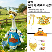 23-Inch Porch Goose Costume with Scarf and Watering Can, Blue Floral