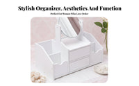 Vanity Case with Mirror Large Capacity Makeup Container Drawer Compartments