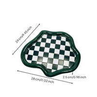 Checkerboard Tray Polished Cumulus Tray Smooth Organizer for Coffee Table, Entryway