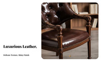Leather Club Chair US-Inspired and Design Armchair Vintage Design Luxury Feel for Book Lovers, Adults, Living Room, Home Office
