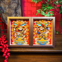 Chinese Style Door God Decor New Year Gift Layered Relief Decoration Tabletop Art Frame