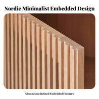 Multi-Compartment Cabinet Natural Wood Finish Floor Cabinet with Doors Modern Design Easy to Clean for Book Lovers, Home Office
