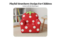 Strawberry-Shaped Chair Cartoon Design kids' Furniture Soft Upholstery Materials for Girls, Toddlers, Bedroom, Nursery