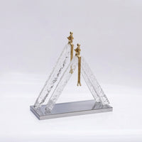 Crystal Figurine with Mirrored Base Abstract Decor Elegant for Entryway