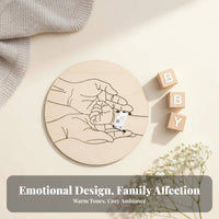 Wooden Birth Keepsake Plaque Family Appreciation Day Gift Infant Birth Announcement Wooden Plaque Newborn Announcement Plaque for New Parents, Parent