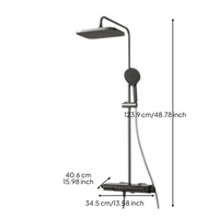 Rainfall Shower Head, High Pressure Adjustable Handheld Spray Combo Set, Matte Black Bathroom Fixture, Multi Modes, Luxury Bathing Sensation