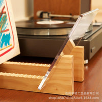 Solid Wood Vinyl Record Display Stand for Music Lovers