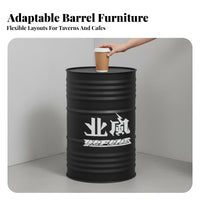 Factory-influenced by Retro Booth Set Retro Design Oil Drum Furniture Set sturdy Easy to Clean for Cafes, Lounge Area