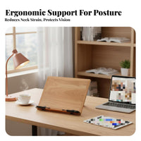 Adjustable literature Stand Handsunrestricted Book Holder Foldable Design for Dorm, Adults