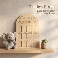 Baby Milestone Photo Frame, Wood, Modern Minimalist