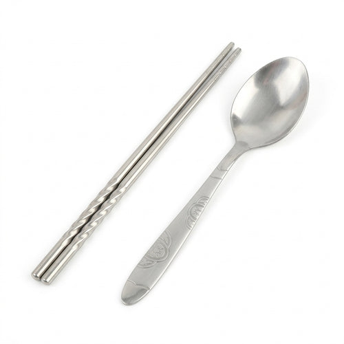 Stainless Steel Cutlery Set, Portable Camping Cutlery Set, Reusable Chopsticks and Spoon, Picnic Cutlery for Outdoor