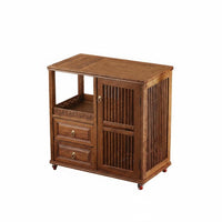 Chinese Design Design Mobile Tea Ceremony Table Movable with casters Living Room Furniture Multitier Storage Serving Cart Integrated Electric Kettle for Homeowners, Hosts, Adults, Home, Kitchen, Office