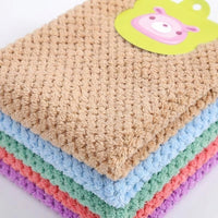 Microfibre Cloth 5 Pack Dish Cloths, Hanging Kitchen Towel Tea Towels, Soft Coral Fleece 30x30cm Square Cleaning Cloth with Hanging Loop